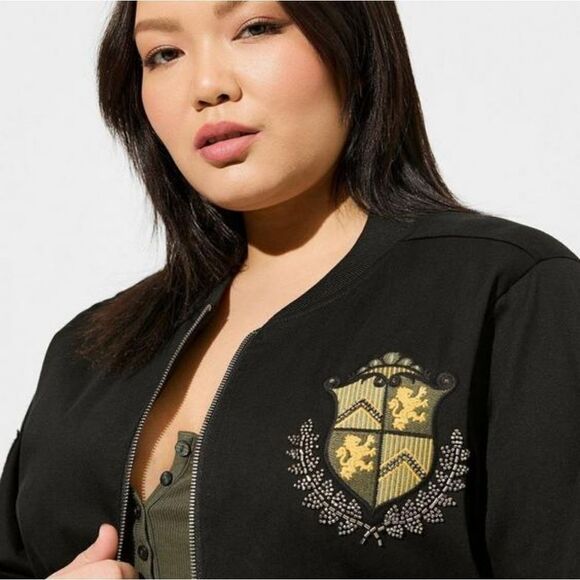 Torrid Stretch Twill BOMBER JACKET NWT - Picture 3 of 6
